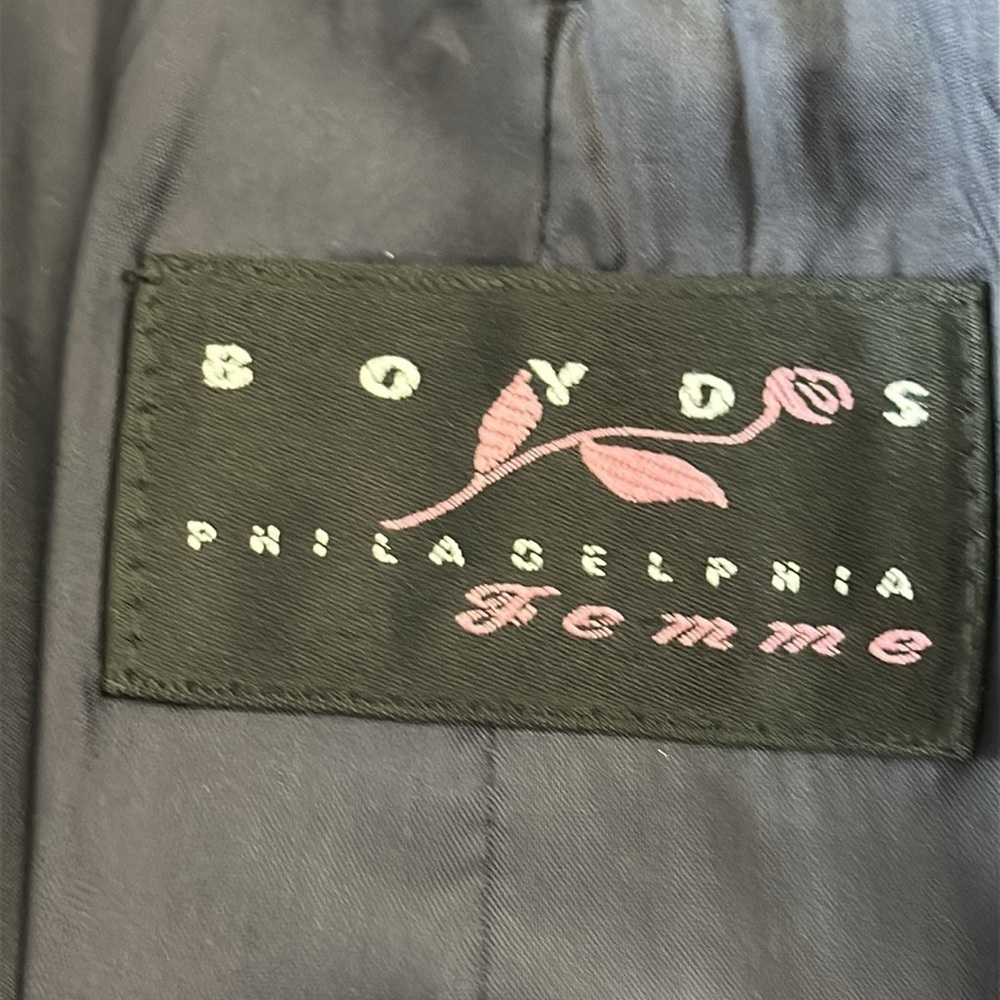 Boyd's Philadelphia Femme Women's navy Pinstripe Skirt Suit Jacket Medium EUC - Picture 6 of 9